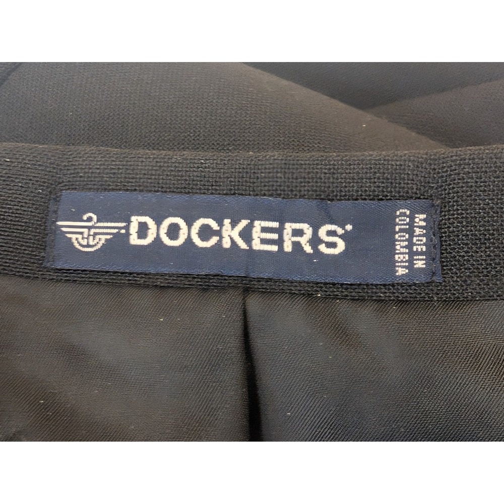 VTG Dockers Men's Black Blazer Jacket Size 46 L Long Business Casual Wool Blend - Picture 7 of 10